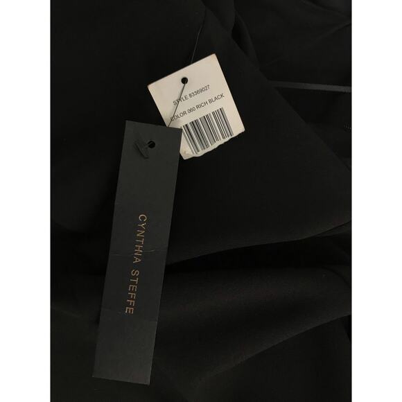 Cynthia Steffe Rich Black V-Neck Sheath Cocktail Dress Size 6 - Picture 13 of 15